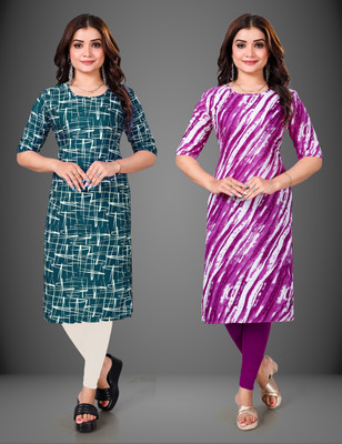 Tashvi Creation Women Printed Straight Kurta(Multicolor)
