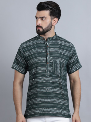 Enchanted Drapes Women Floral Print Straight Kurta(Green)