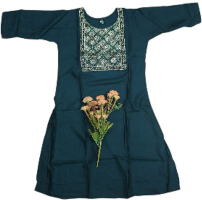 ANNAMALAIYAR TEX Women Embroidered Anarkali Kurta(Dark Green)