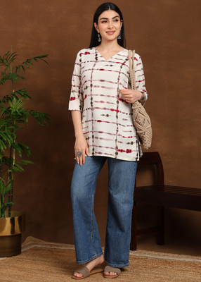DSK STUDIO Women Checkered Straight Kurta(Multicolor)