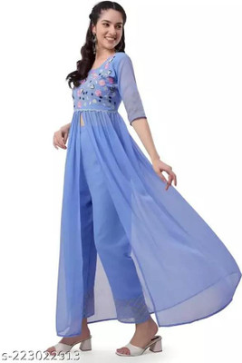 AMALAK Women Kurti Palazzo Dupatta Set