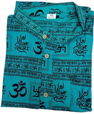 Heer Vista Men Printed Straight Kurta(Green)