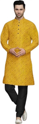 PRIDE SALES Men Solid Ethnic Dress Kurta(Yellow)