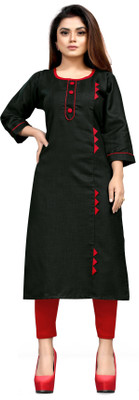 Maa Meladi Creation Women Applique Straight Kurta(Multicolor)