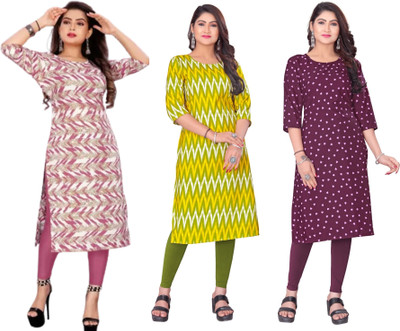 Dhruti Vaste Women Printed A-line Kurta(Multicolor)