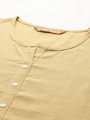 Feranoid Retail Women Solid Tunic Kurta(Beige)