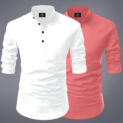 evalaxy Men Solid Straight Kurta(White, Multicolor)