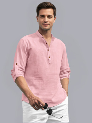 ZEE GOLD Men Solid Ethnic Dress Kurta(Pink)