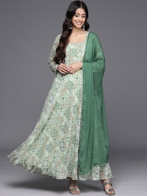 Varanga Women Printed Anarkali Kurta(Green)