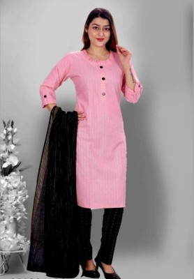 sadya attire Women Solid Straight Kurta(Pink)