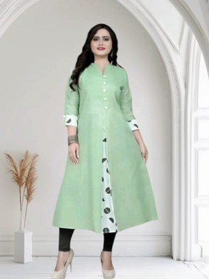 Rangrasiyatexk Women Solid Anarkali Kurta(Green)