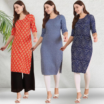 1 Stop Fashion Women Printed A-line Kurta(Multicolor)