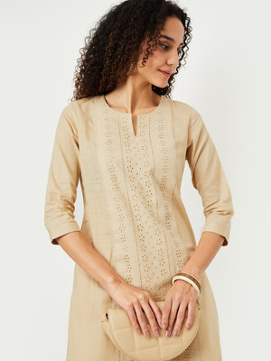MAX Women Printed A-line Kurta(Beige)