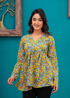 Label Adrija Women Floral Print, Printed Anarkali Kurta(Multicolor)