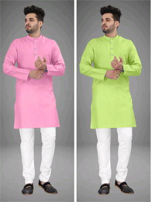 click n buy Men Solid Straight Kurta(Multicolor)