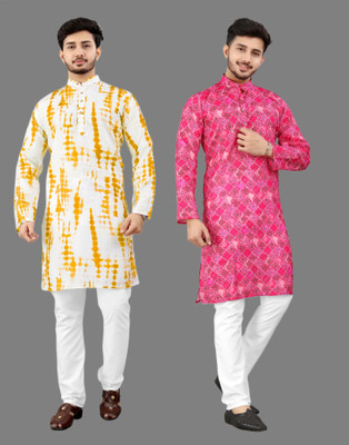 DHASU TRENDZ Men Printed Straight Kurta(Multicolor)