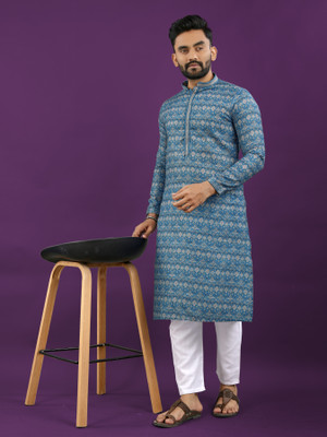 Arister Men Printed Straight Kurta(Multicolor)