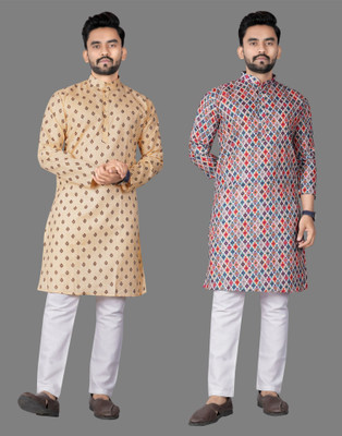 DHASU TRENDZ Men Printed Straight Kurta(Multicolor)