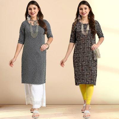 1 Stop Fashion Women Printed A-line Kurta(Multicolor)