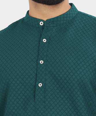 VeBNoR Men Solid Straight Kurta(Dark Green)