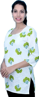MUNDOTIYA MANUFACTURERS Women Printed Straight Kurta(White)