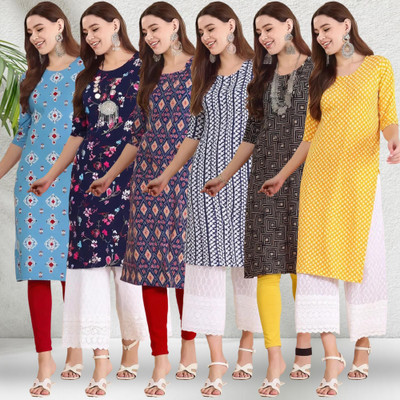 1 Stop Fashion Women Printed A-line Kurta(Multicolor)