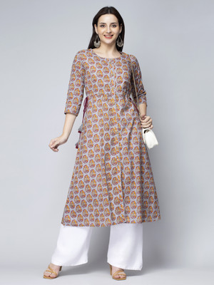 GREYSHADE Women Printed A-line Kurta(Grey)