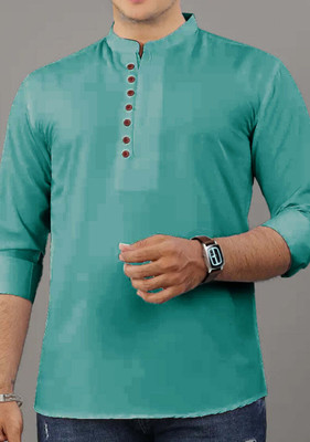 RAREMARK Men Solid Straight Kurta(Brown)