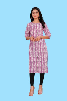 Tulsii Fab Women Printed Anarkali Kurta(Pink)