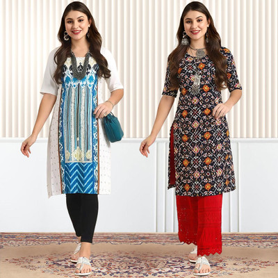 1 Stop Fashion Women Printed A-line Kurta(Multicolor)
