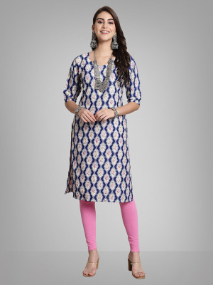 EthnicBasket Women Printed A-line Kurta(Blue)