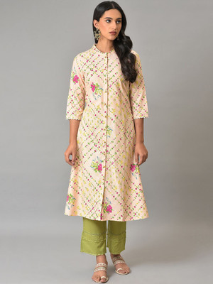 W Women Printed A-line Kurta(Multicolor)