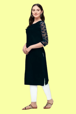 Coft Women Solid A-line Kurta(Green)