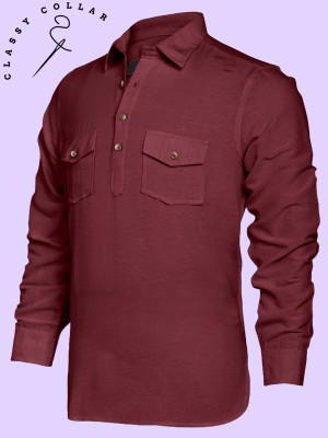 Knight Victory Men Solid Pathani Kurta(Maroon)