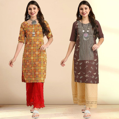 1 Stop Fashion Women Printed A-line Kurta(Multicolor)