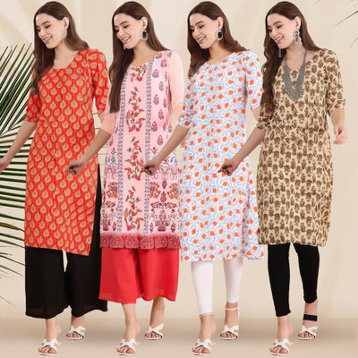 1 Stop Fashion Women Printed A-line Kurta(Multicolor)