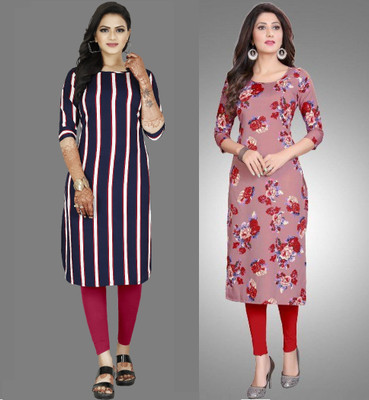 maruti fab Women Striped A-line Kurta(Multicolor)