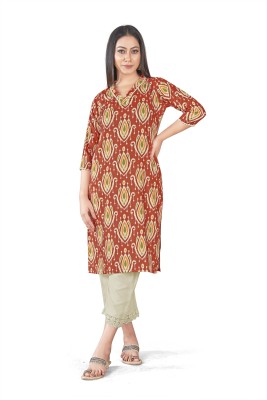 Seleesa Women Printed A-line Kurta(Red)