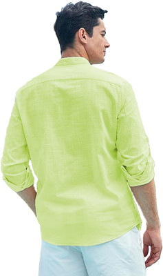 LENIA Men Solid A-line Kurta(Light Green)