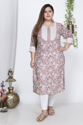 Swasti Women Printed Straight Kurta(Pink, White, Purple)