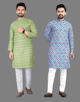 DHASU TRENDZ Men Printed Straight Kurta(Multicolor)