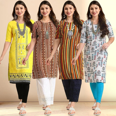 1 Stop Fashion Women Printed A-line Kurta(Multicolor)