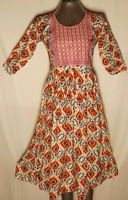 scope creations Women Floral Print Gown Kurta(Multicolor)