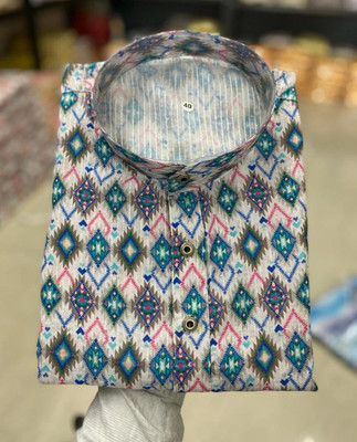FOXDX Men Printed Straight Kurta(Multicolor)