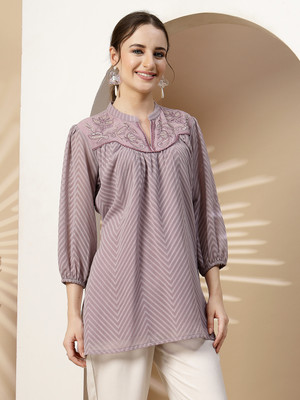 Nayam By Lakshita Women Self Design A-line Kurta(Purple)