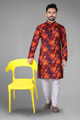 DHASU TRENDZ Men Printed Straight Kurta(Multicolor)