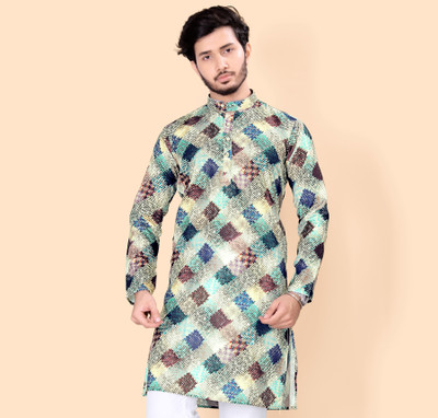 Nnc Men Printed Straight Kurta(Multicolor)