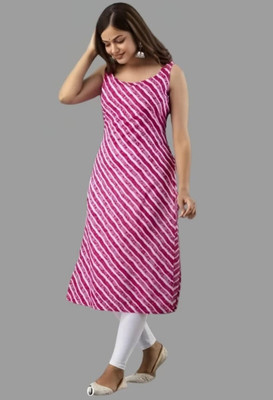 BK FINISHING Women Printed A-line Kurta(Pink)