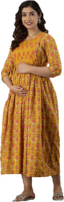 RAHULTRADER Flared/A-line Gown(Yellow)