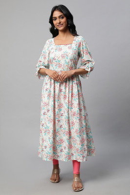 Aurelia Women Printed A-line Kurta(Pink)